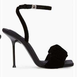 Alexander wang Julie Scrunchie Strap Velvet Sandal